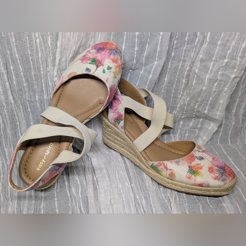 🌸Easy Spirit Women's Meza Espadrille Wedge - Floral🌸